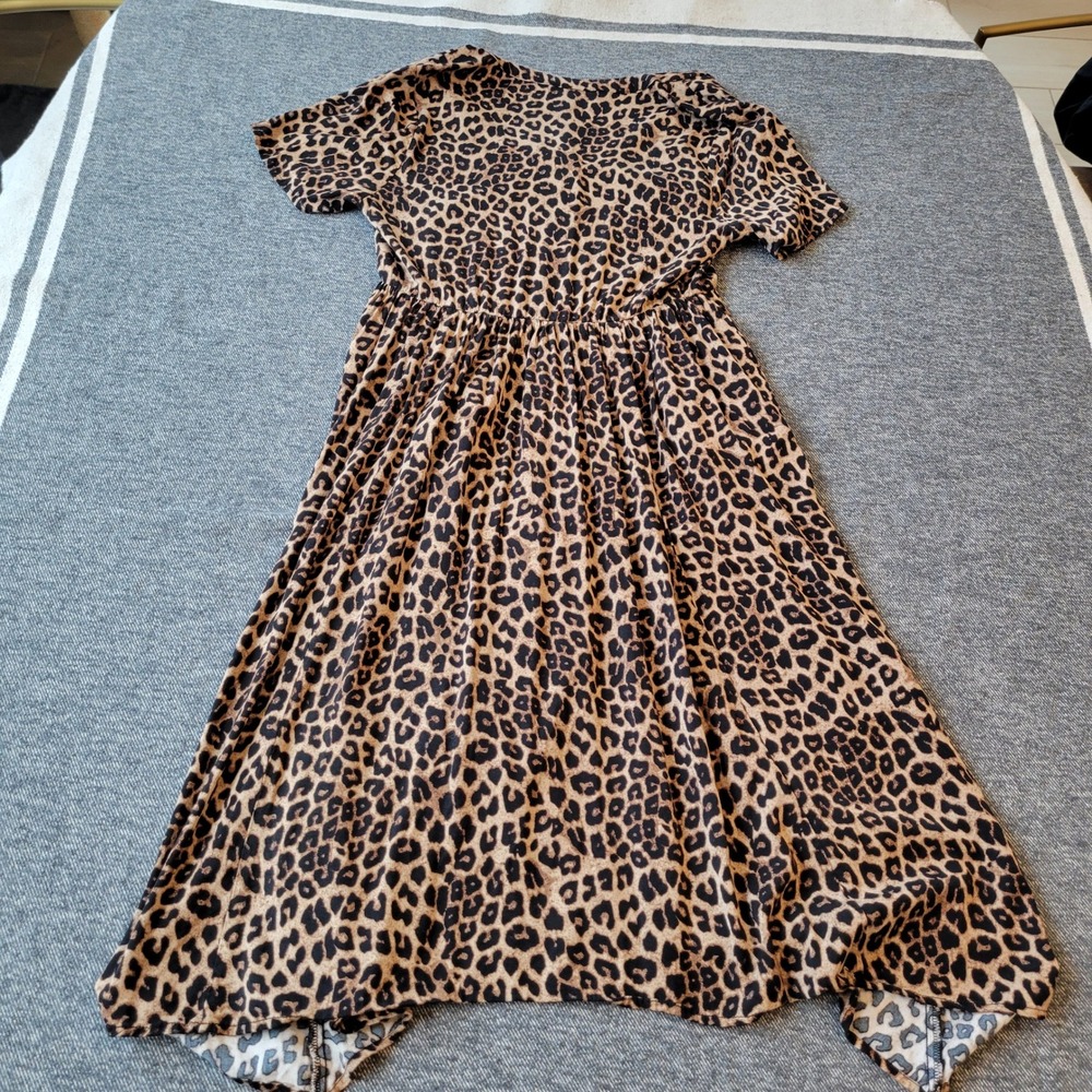 Torrid Leopard Print Button Front Midi Dress Brown Black Animal Size 0 L/XL - Picture 6 of 6